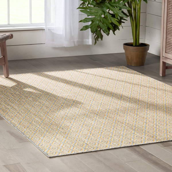 Well Woven Milo Sienna Modern Solid Pattern Yellow FlatWeave Indoor